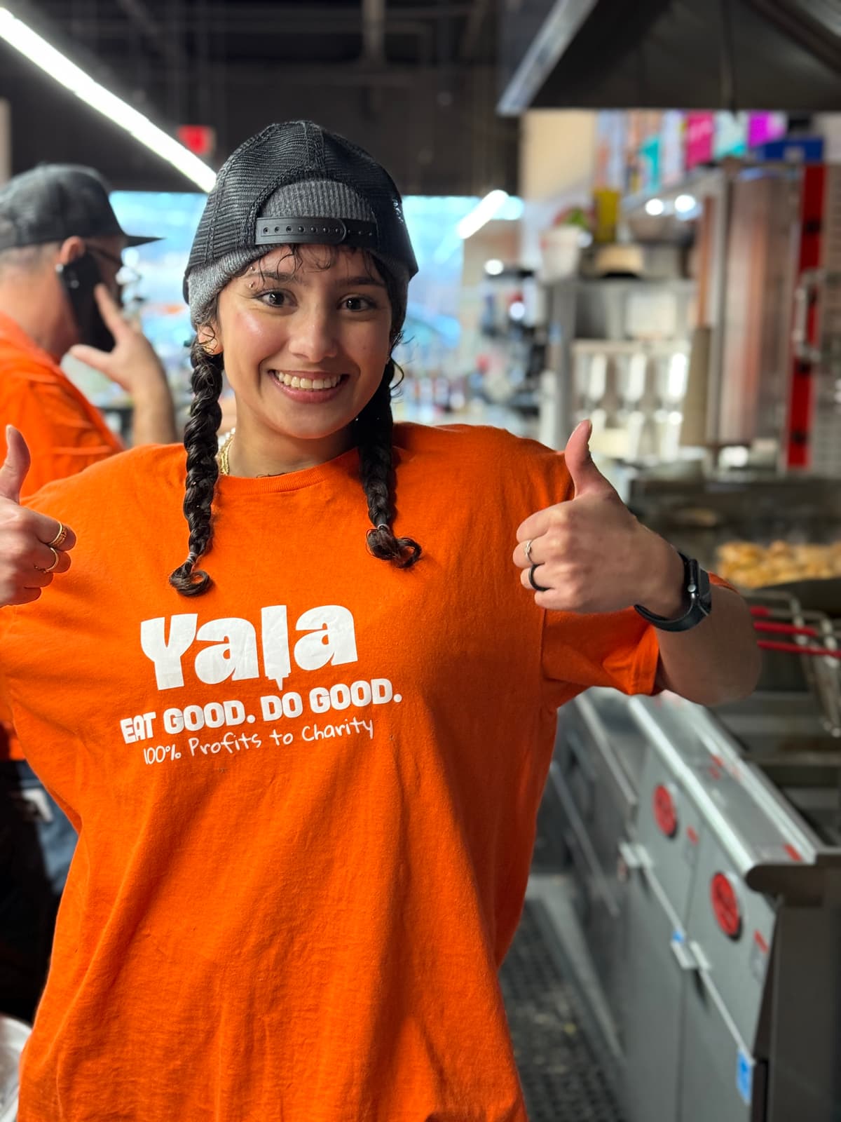 Orange staff shirt - front